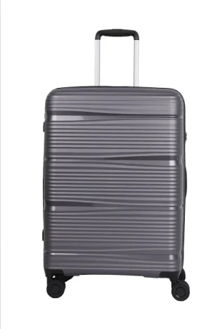 Travel lightweight cabin size boarding luggage polypropylene spinner wheels trolley bag popular fashion unisex custom suitcase