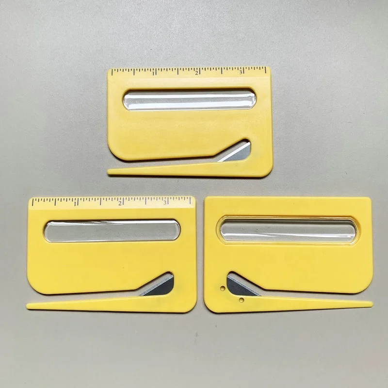 Customized Logo Printed plastic carton safety opener knife with the magnifier Durable Envelope opener knife for promotion