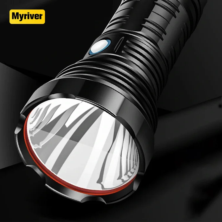 Myriver High Powerful 2000M 2Km Long Range Beam Rechargeable Flashlight, 40W Led 4000 Lumen Spotlight Glowing Torch Light