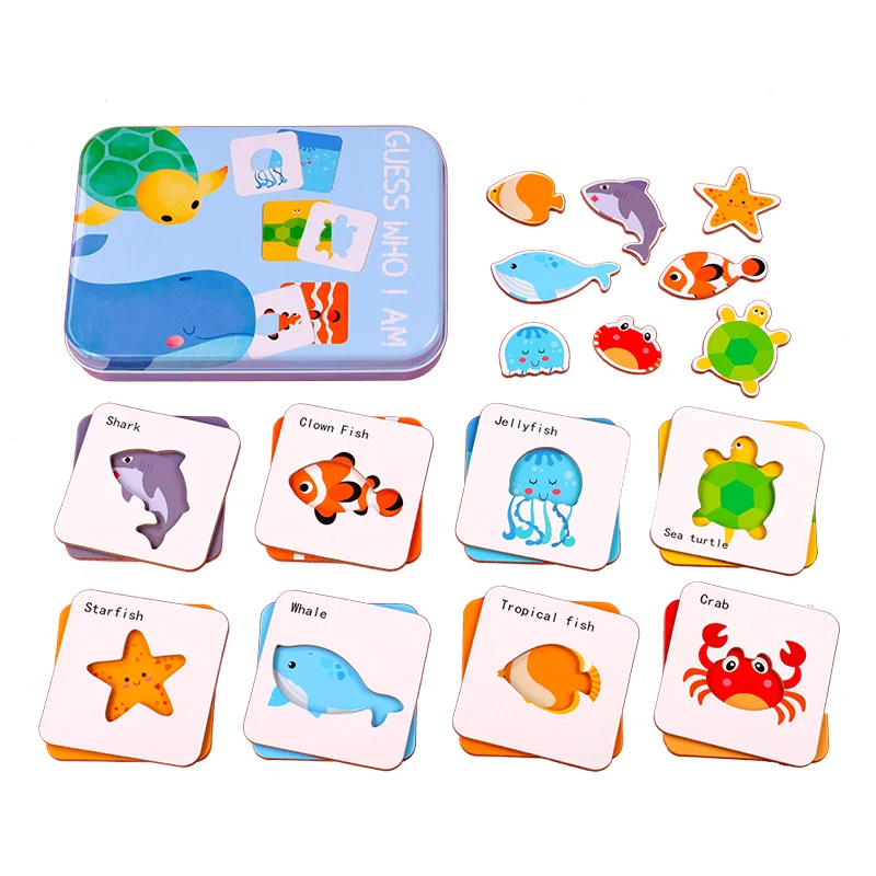 
Hot Selling Multi-function Cute Cartoon Matching Puzzles New Released Developing Kids Cognition Wooden Educational Toys 