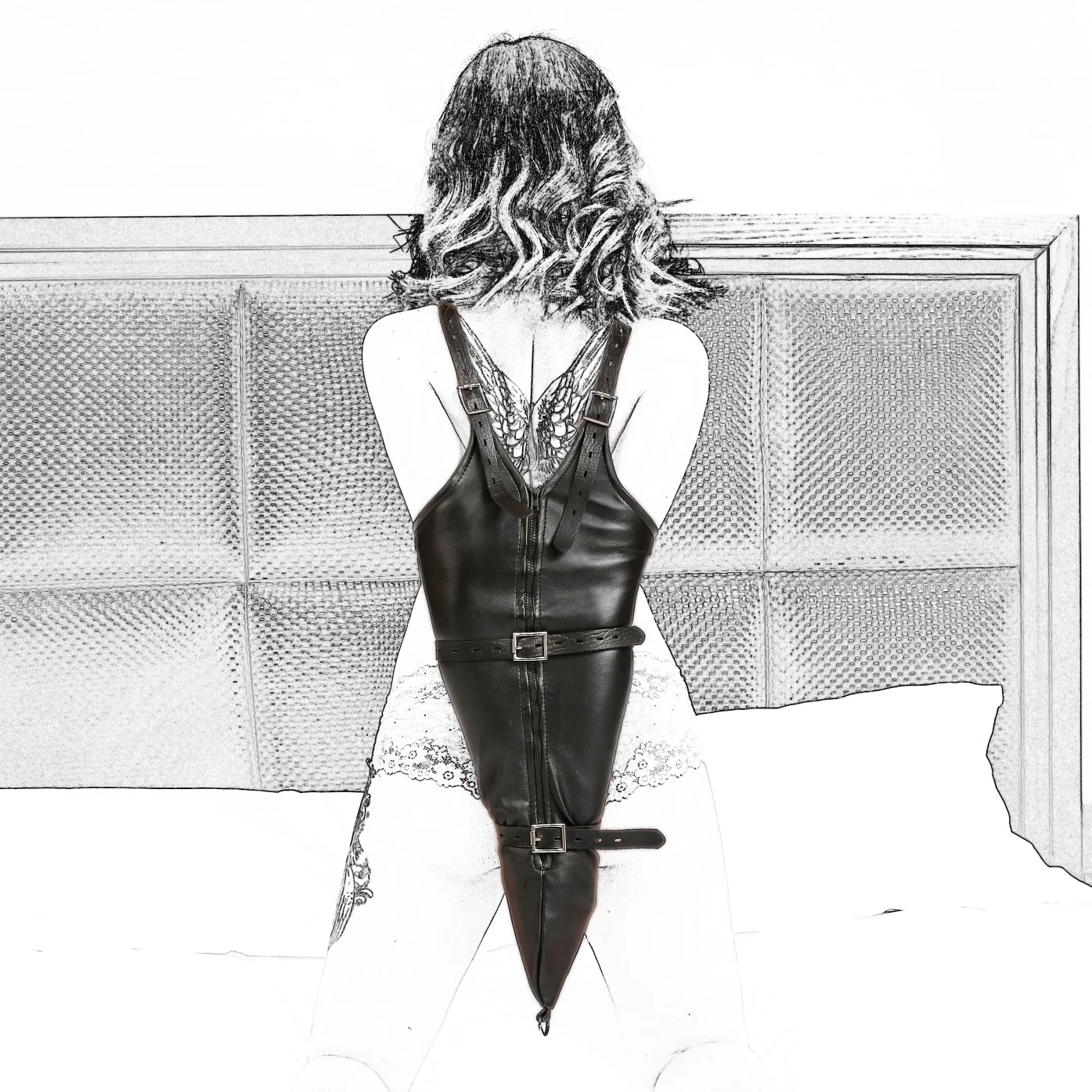 New Adult Toy Bondage Fetish For Couples Mauve Leather Arm Binder Harness Gloves Bondage Restraints Adult Games Products