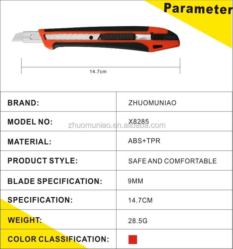 Precision 9MM Cutter Plastic Retractable Pocket Hobby Craft Paper Stationery Sharp Cutting Utility Knife