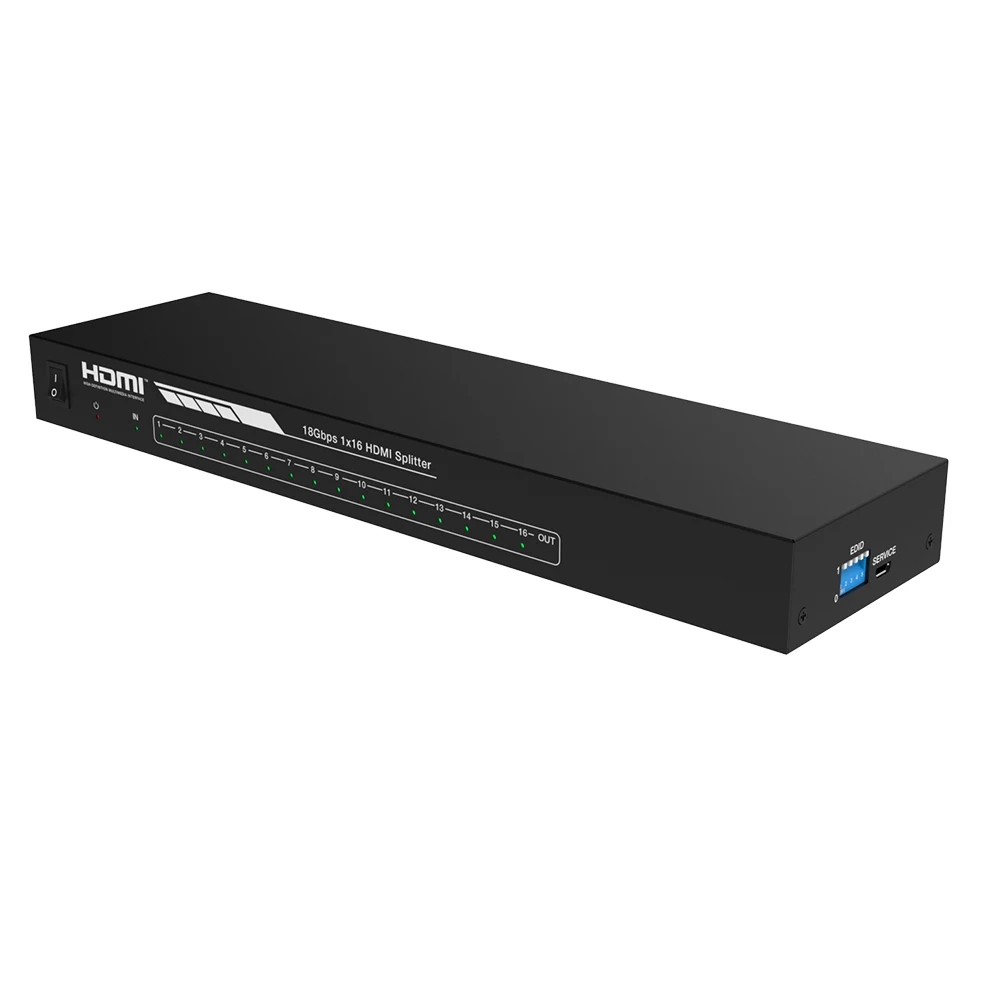 4K 60 Гц 1x16 hdmi сплиттер 1 в 16 Hdmi Сплиттер Усилитель Переключатель концентратор Hdtv