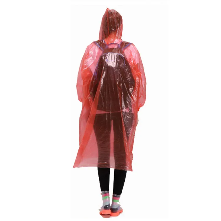
Travelsky Best selling adults customized logo PE poncho waterproof transparent clear disposable rain coat 