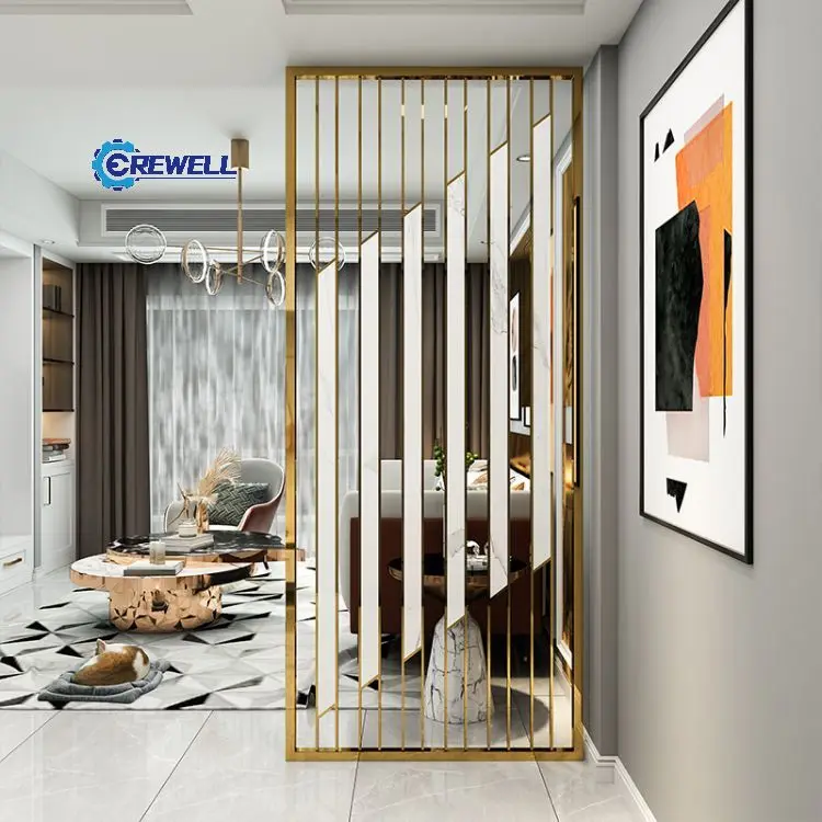 Chinese manufacturer moveable classy glass partition newest luxury powder coating room divider for villa