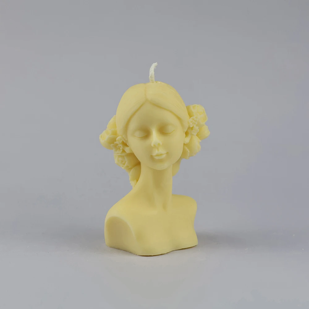 100% soy wax, parafin wax home deco Wholesale DIY Silicone Mold Candle Making Palming Girl Candle Mould Gift