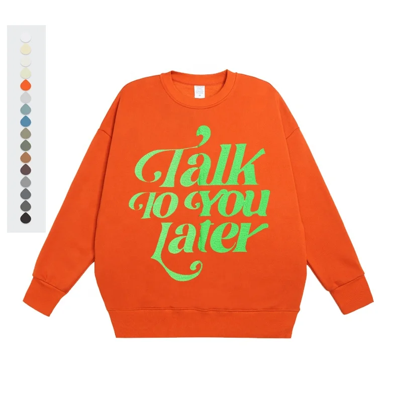 Apparel processing services Custom Cracking Printing USA SIZE fleece cotton crew neck sweatshirt