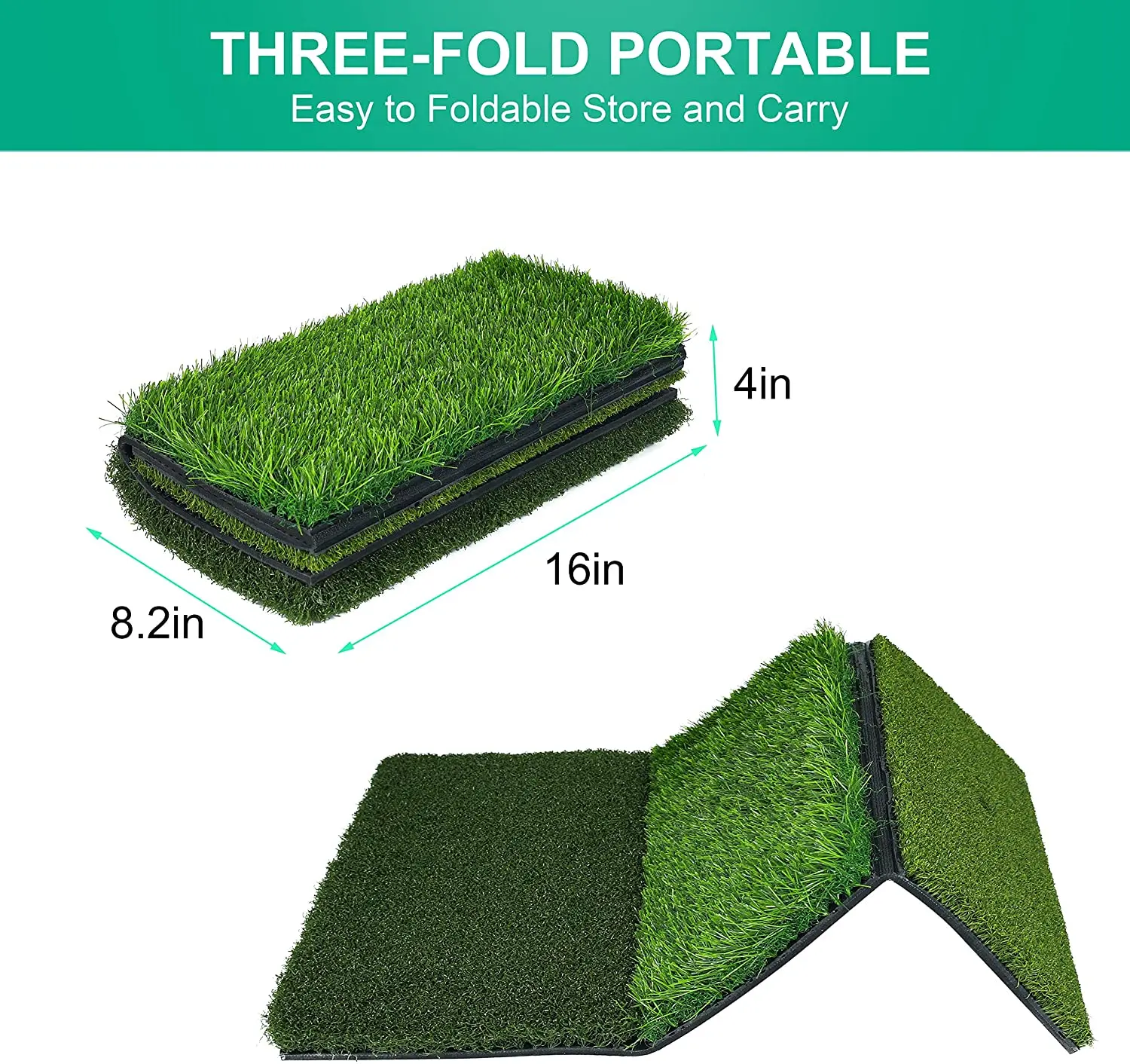 3 In1 Foldable Outdoor Indoor Practice Driving Range Hitting Training Putting Turf Golf Mat