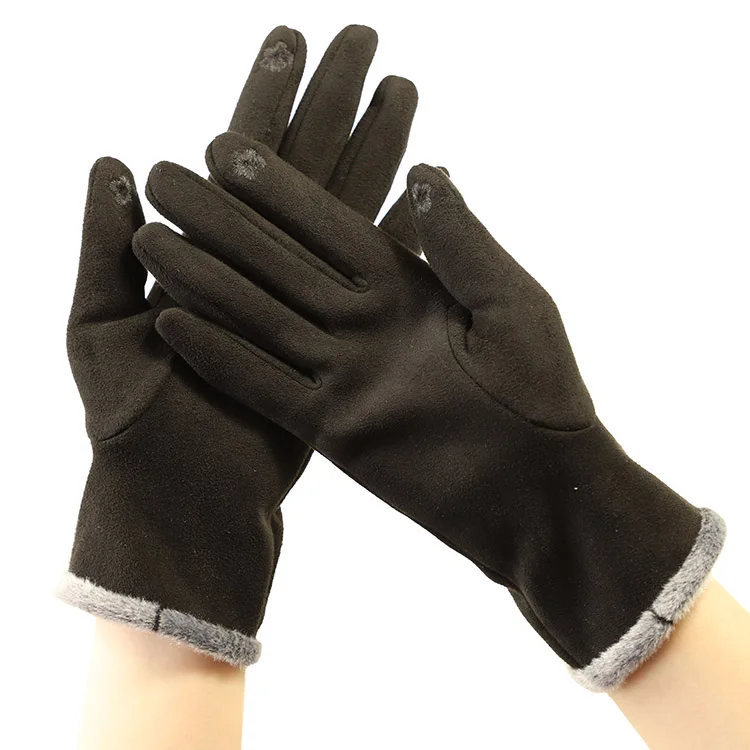 Women acrylic gloves and girl fashion finger gloves for outdoor nylon gloves