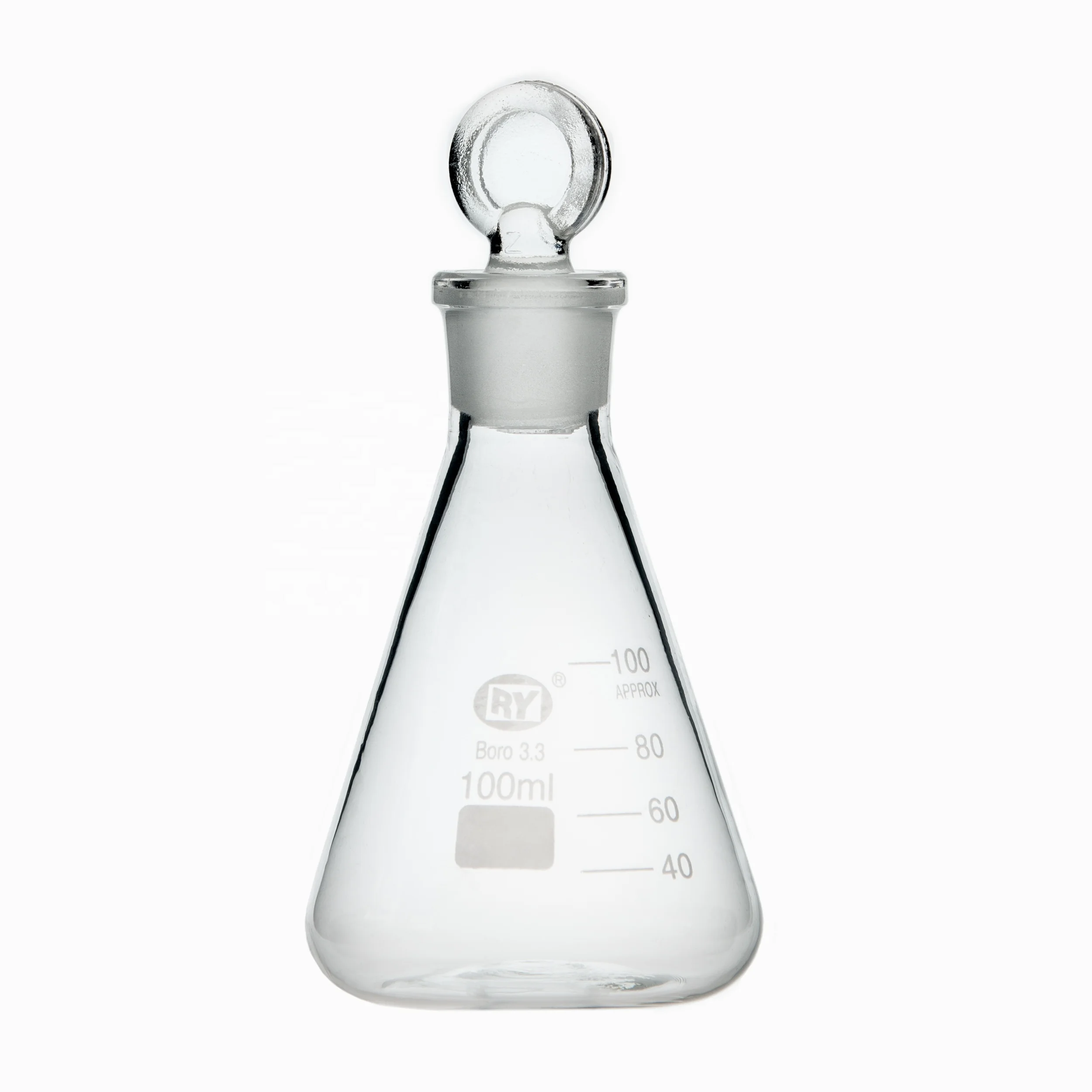 Factory Direct Supply Laboratory Glassware Conical Flask with Stopper