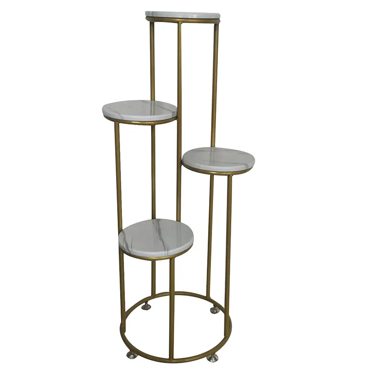 New design flower stand 4 layers standing plant pot rack metal flower pot display shelf
