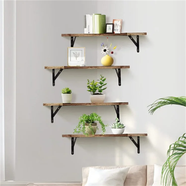 Hot sale handcrafted multifunction kitchen organizer rack wooden wall shelf