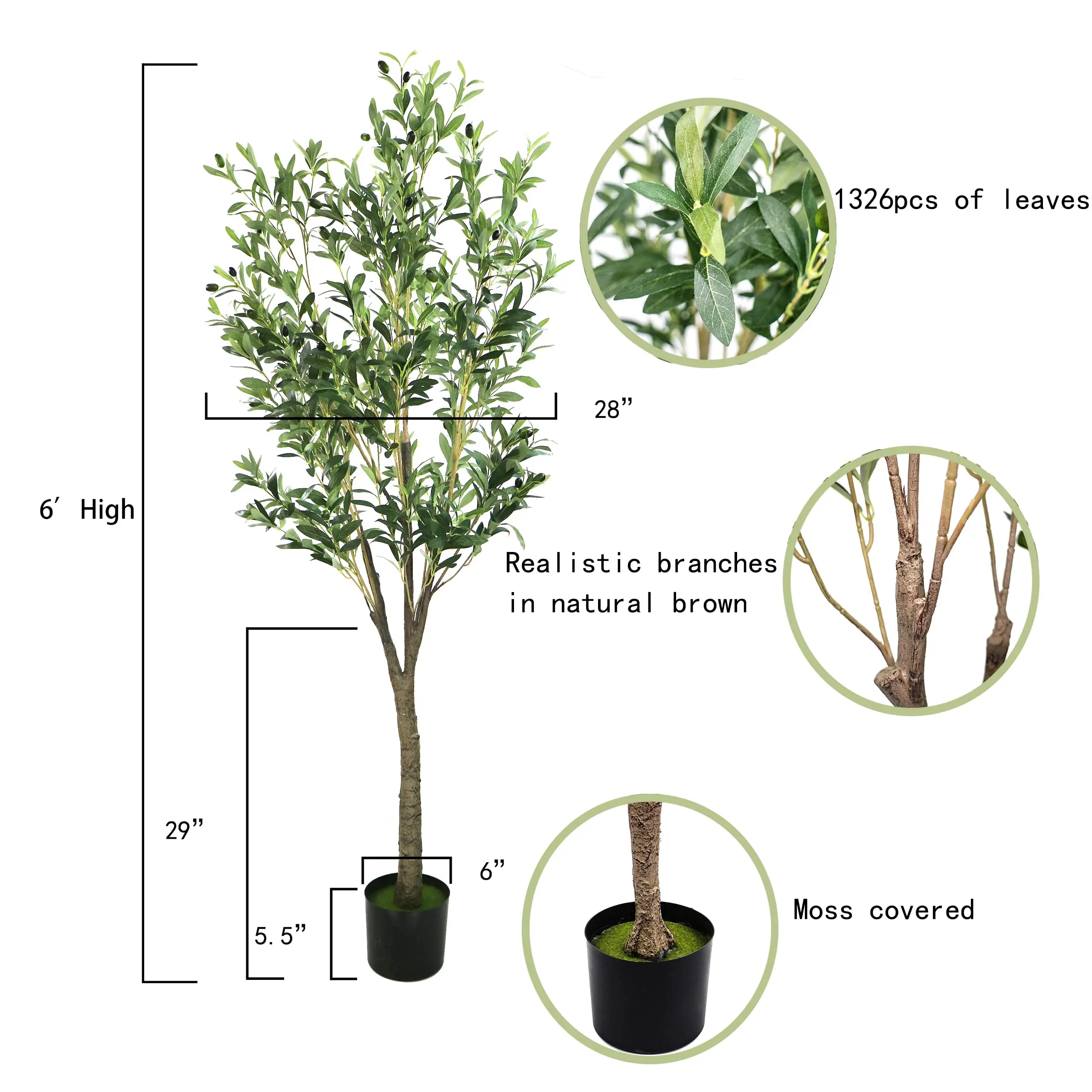 New Design Wholesale Artificial Olive Tree Fake planta Faux Olive Tree Plant for Home Office Shopping Mall Store Decoration