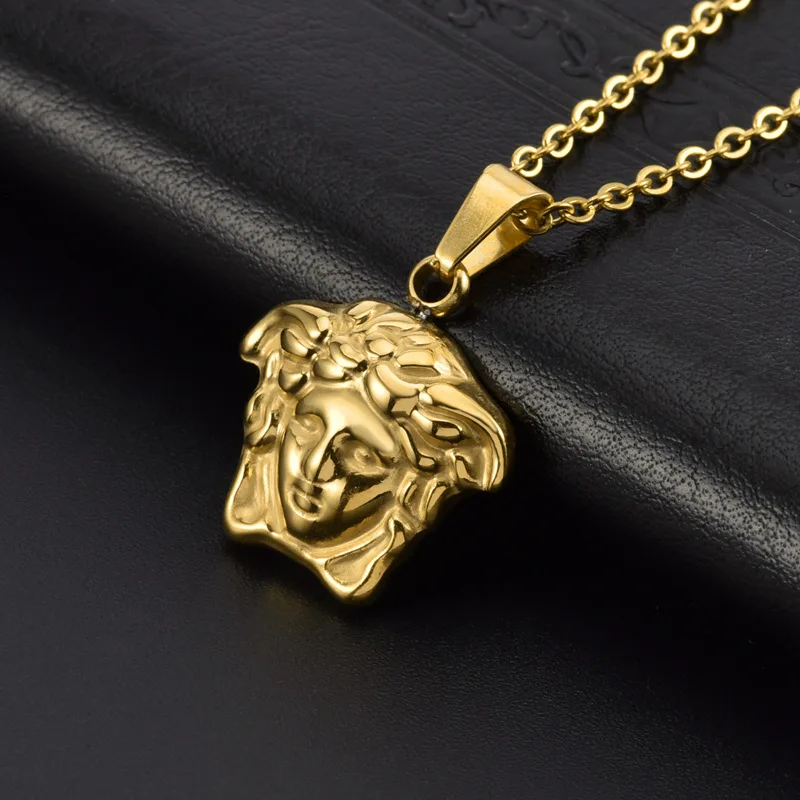 New Style Vintage Medusa Pendant Hip-hop Fashion Jewelry Couple Collarbone Chain Necklace For Men Women