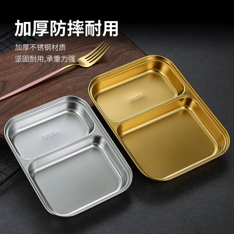 Compartment plate Stainless Steel Divided Dinner Plate Meal tray Kids Toddlers Babies Tray For Dinner And Lunch