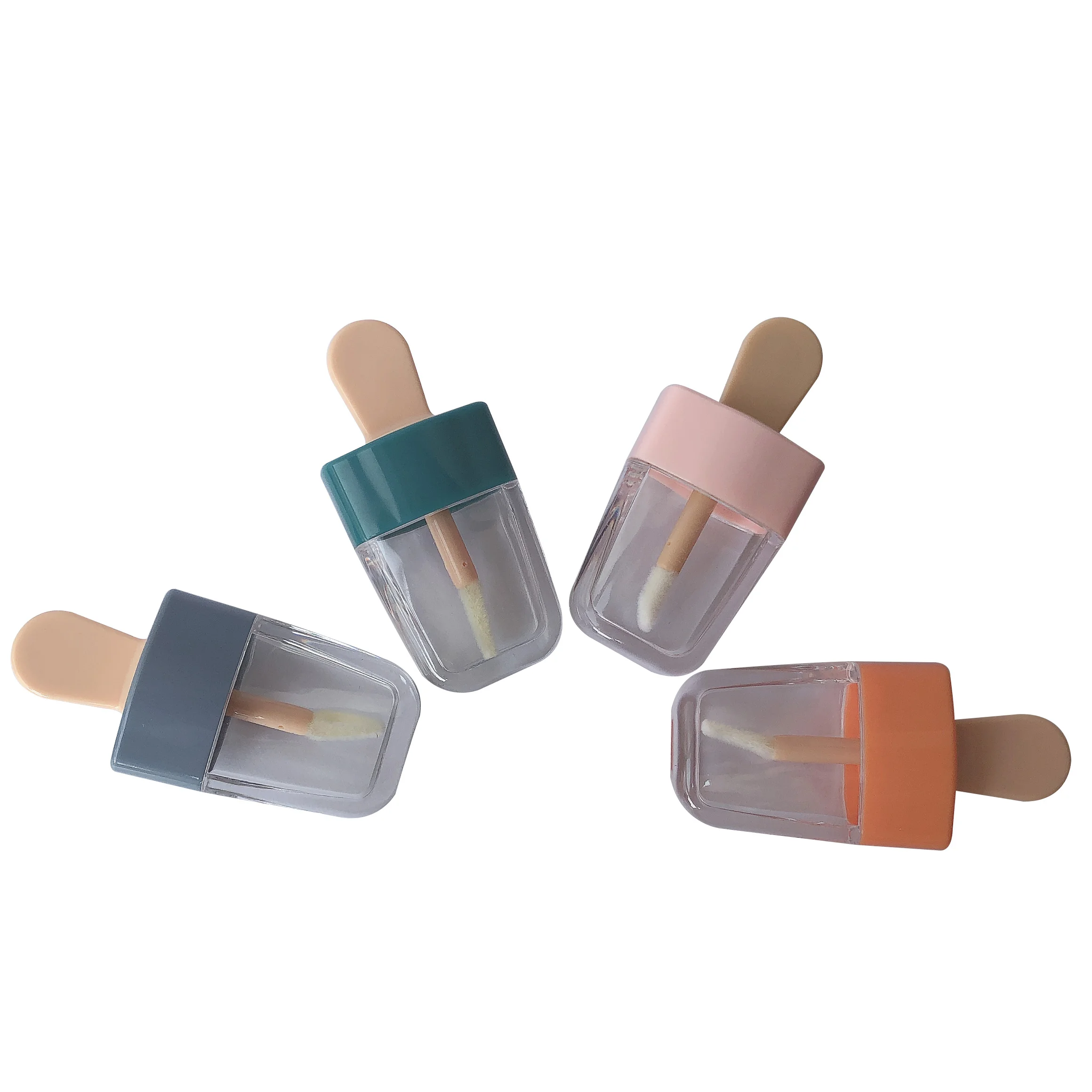 OEM Lipstick Containers Lipstick Bottle Cute Popsicle Shape Lipgloss Wand Tubes Cosmetic Lipstick Lip Gloss Screen Printing 3-5g