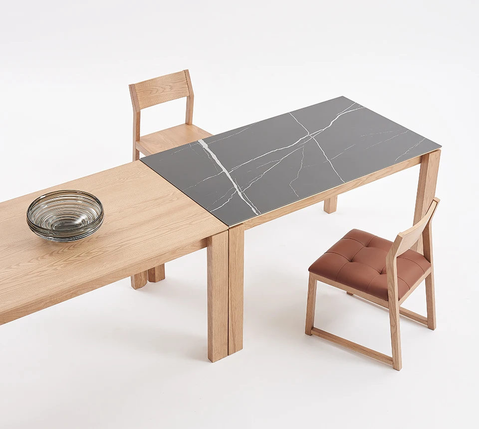 Solid ash wood frame dining chairs Natural Wood Leather Seat Cushion Hardwood Frame For dining room coffee shop restaurant