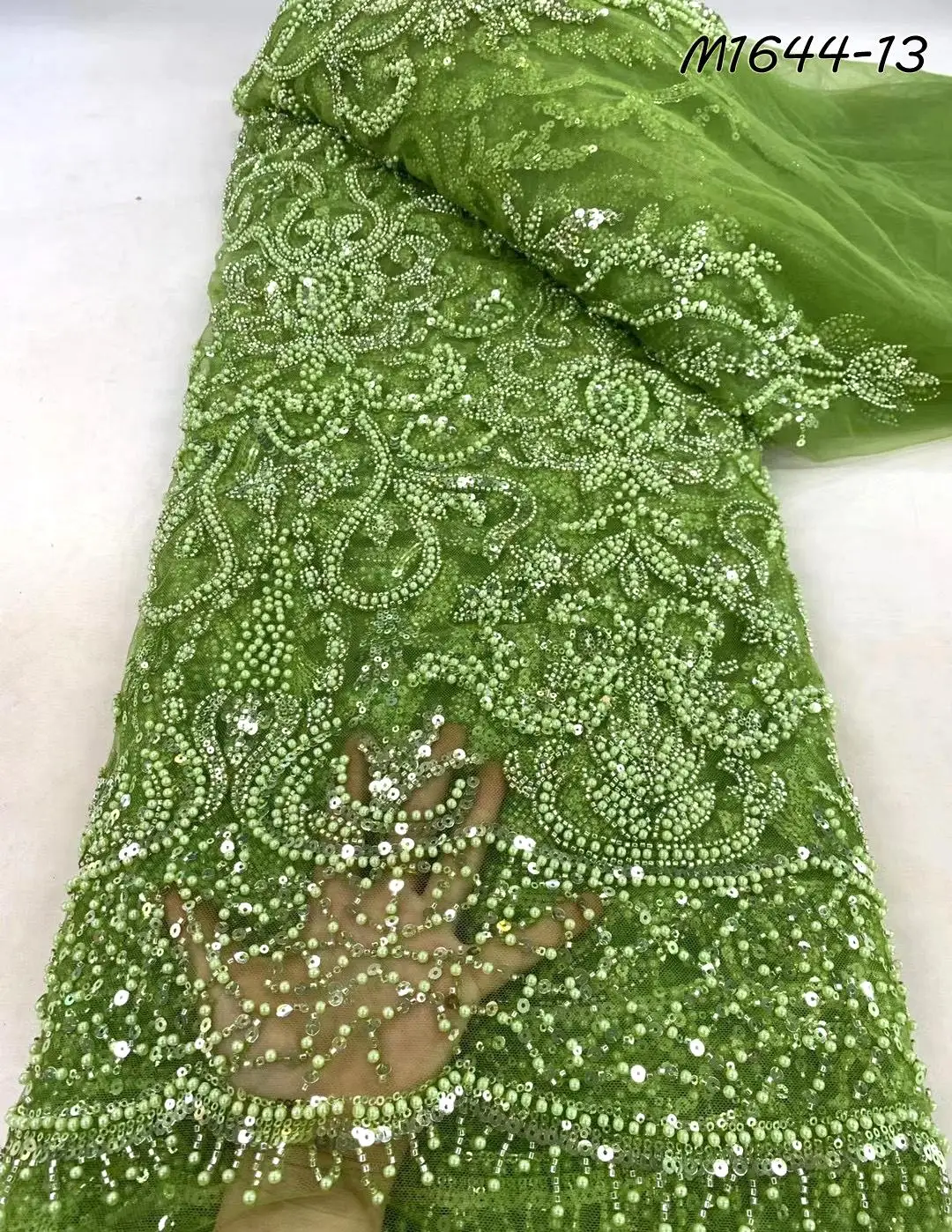 2024 Latest George beaded lace with sequins and beads bridal lace fabric african lace blouse women dress for party and wedding