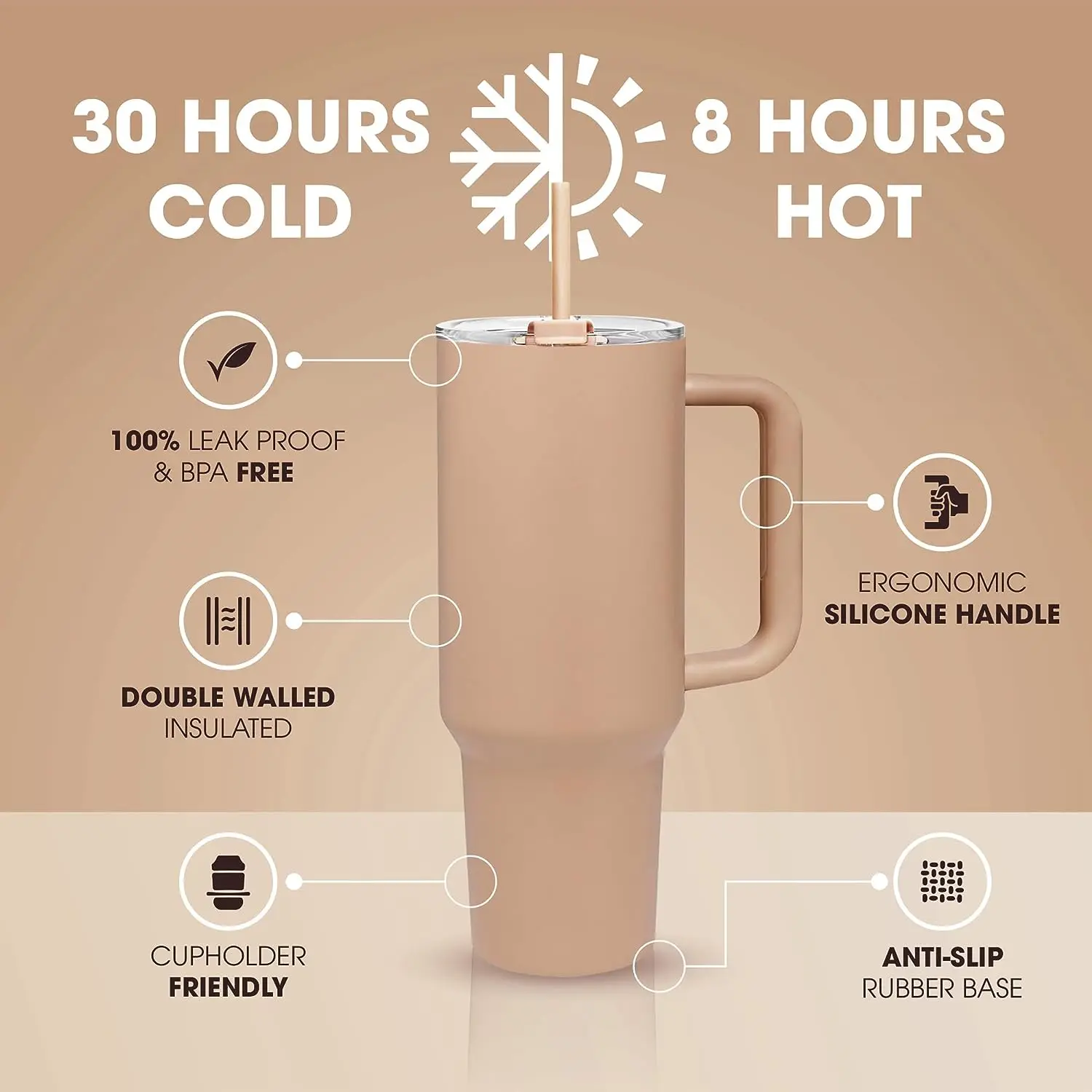 Custom 40oz Tumbler with Handle Insulated Stainless Steel STY Tumbler Cup 40oz Tumbler with Handle