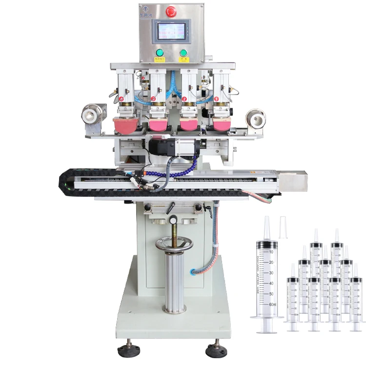 Servo motor rotary single color syringe barrel tube plastic pad printer printing machinery to print for 360 degrees