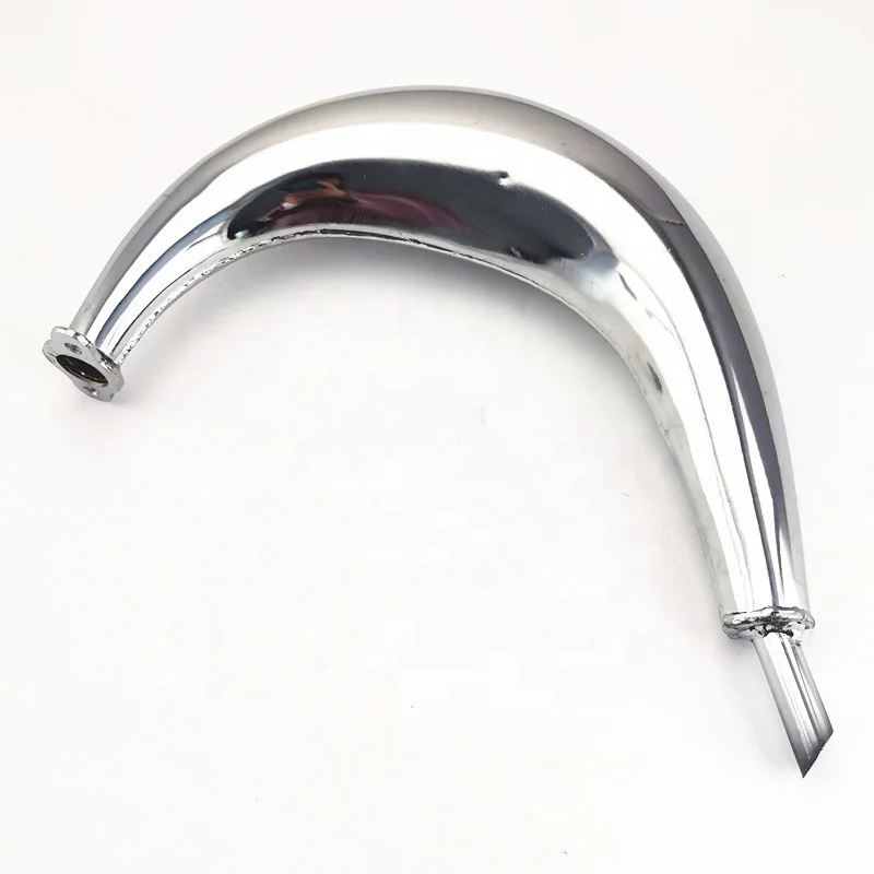 Chrome Big displacement Banana Bicycle exhaust muffler for Motorized Bike 2 stroke gas engine kit 80cc 100cc