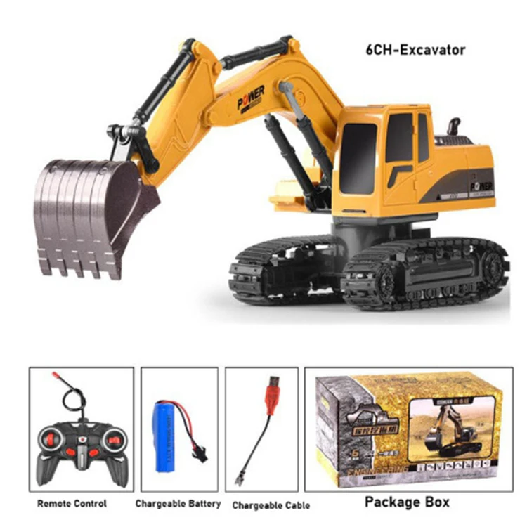 2.4G Remote Control Excavator Dump Truck RC Model Car Toy Professional Alloy Plastic Simulation Construction Vehicle for Kid