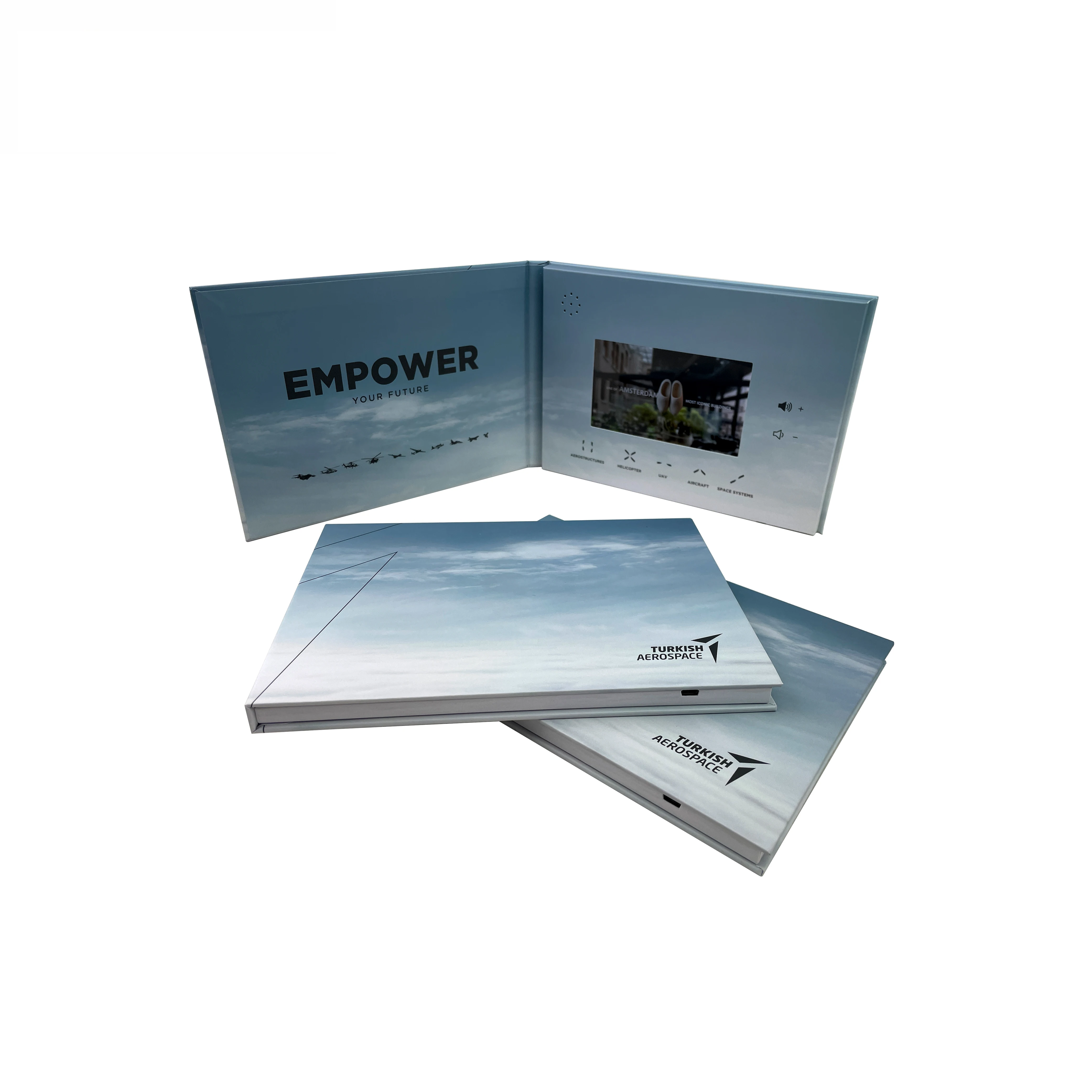 Custom Print 2.4 4.3 5 10 Inch Ips Hd Screen Lcd Video Book Brochure