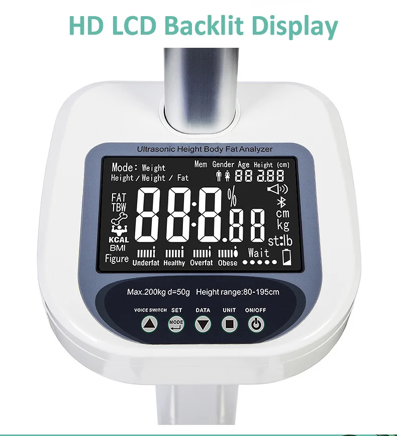 weight and height body scale height and weight scale machine with ultrasonic digital stadiometer portable