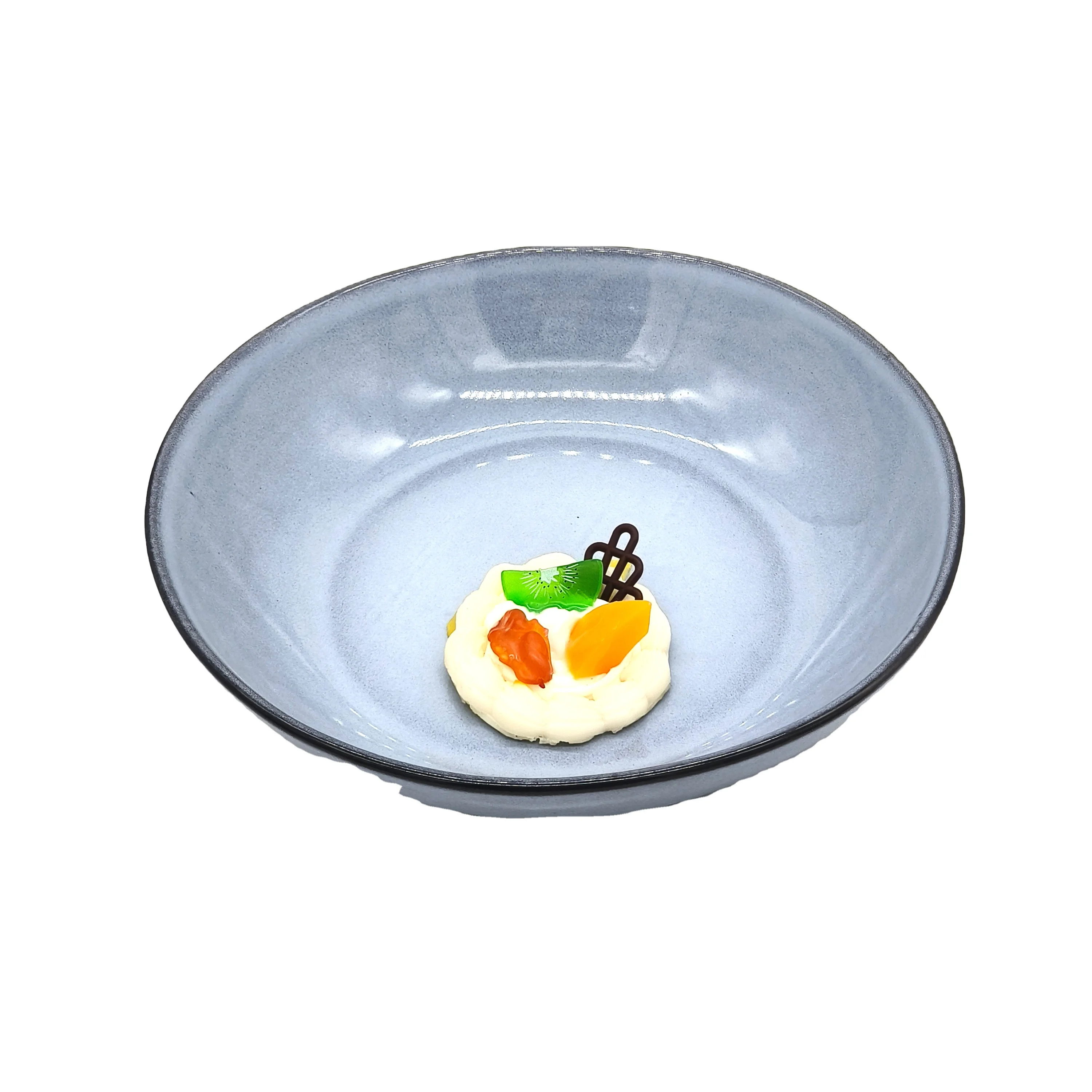 Ceramic Dimpled Design Medium  Bowl Classic Tableware with Color 8 inch porcelain noodle soup bowl vintage ceramic ramen bowl
