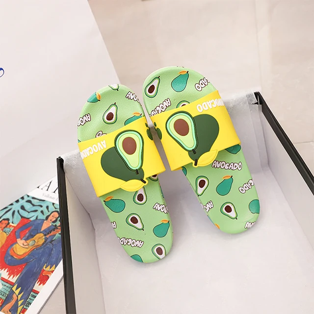 Японские тапочки с фруктами, авокадо, клубника, детские тапочки для родителей и детей, летние детские тапочки из ПВХ