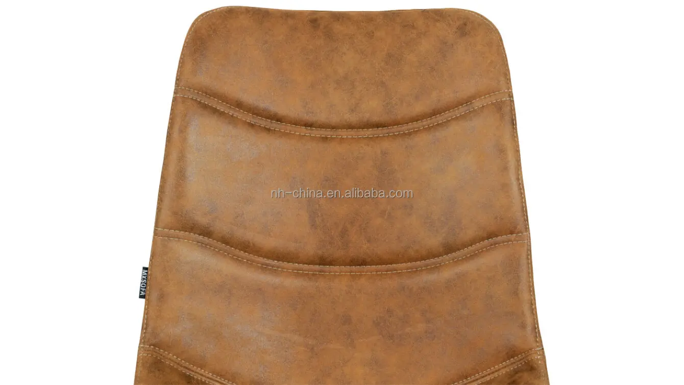 Industrial retro rustic brown leather bistro cafe dining chair