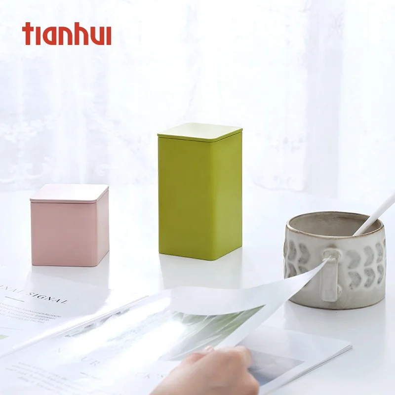 Luxury Black Square Food Tea Packaging Metal Tin Container Candy Jar 3-piece set in Stock in the US Free Shipping