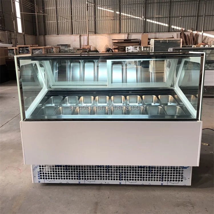 Dessert retail shop gelato popsicle ice cream display freezers
