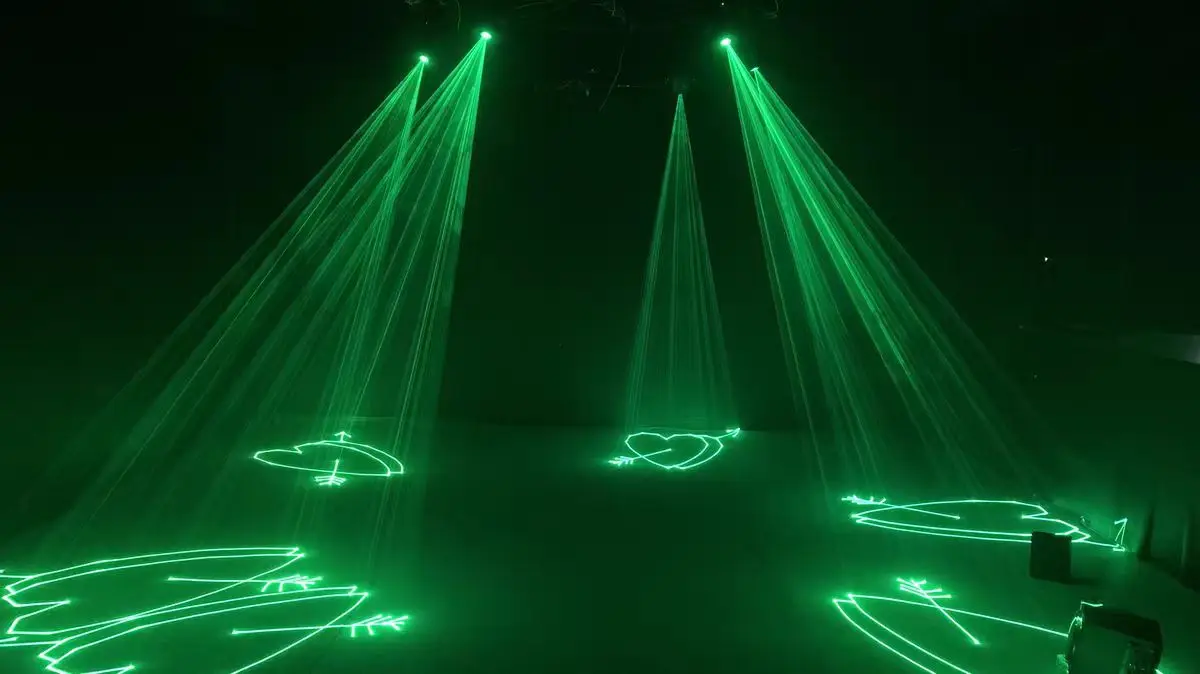 Hot sale 2W 3W 5W RGB full color Moving head laser light animation New Model Stage Equipment animation Laser for disco club bar