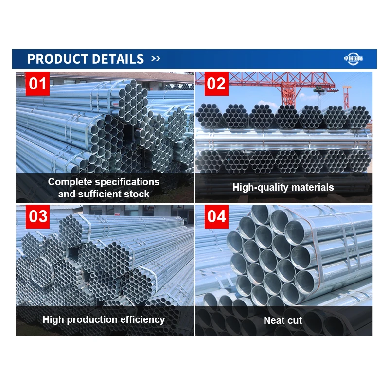 China Factory Low Price Galvanized Steel Pipe Hot Dipped Galvanized Round Welded Steel Pipe for construction