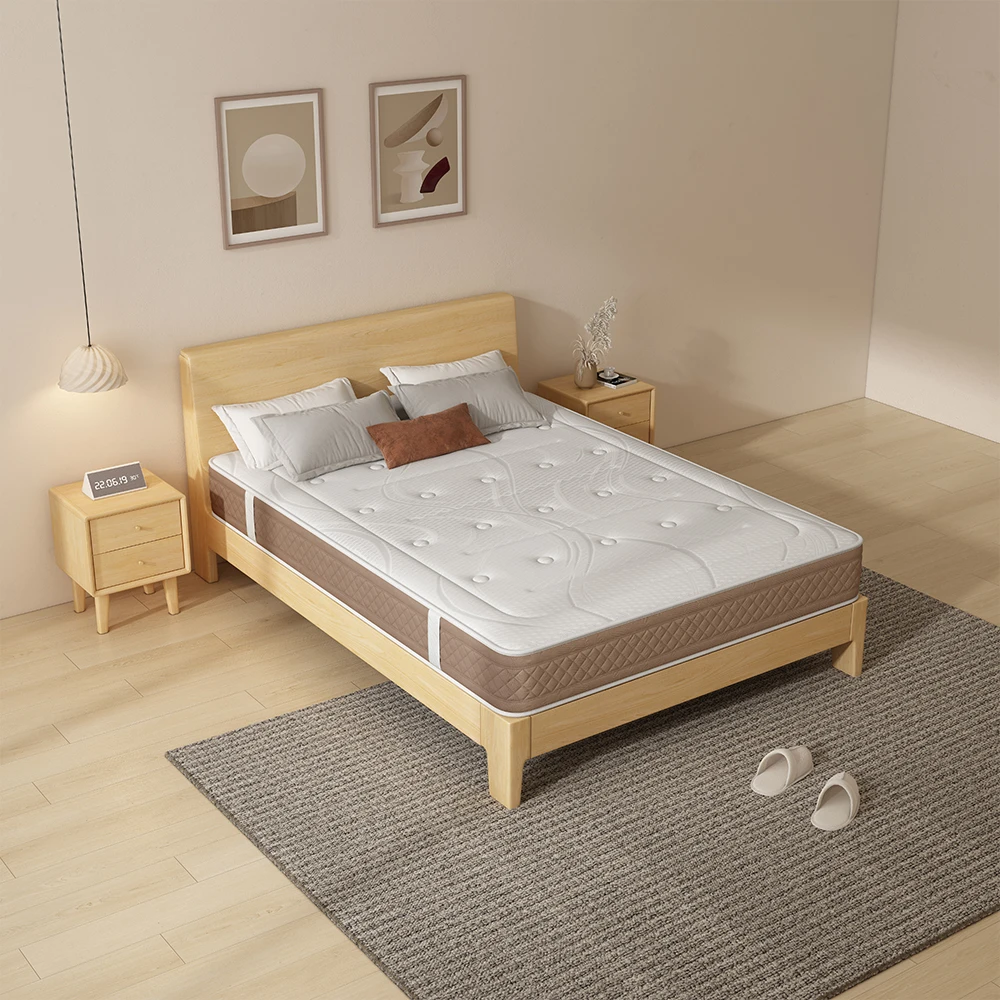 Hot Sales Colchon Popular Design Latex Mattress Matelas Wholesale Pocket Spring Hybrid Mattress Pad Double Queen King Mattress