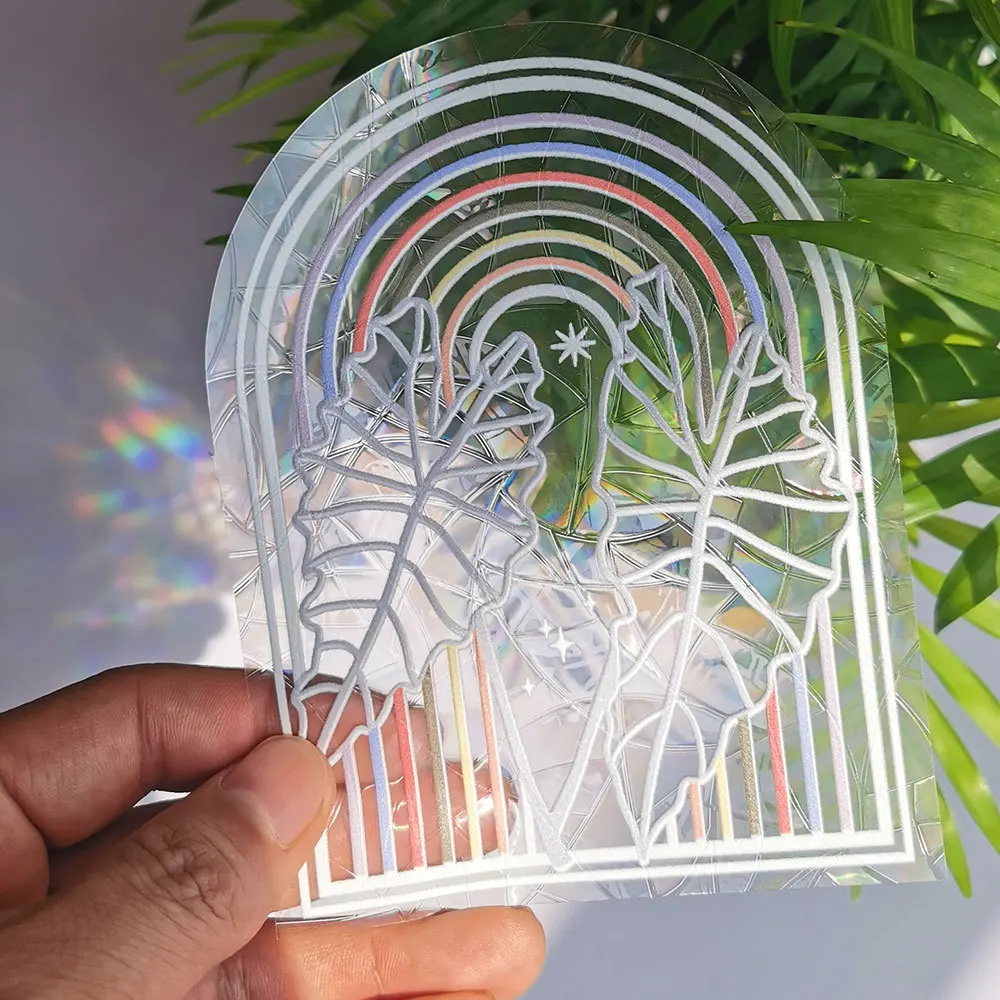 Custom Printing Rainbow Maker Sticker for Birds Anti Collision Sun Catcher Window Decals Suncatcher Sticker