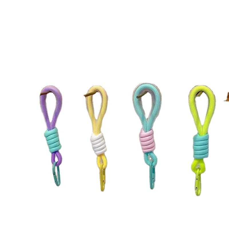 aided Lanyard Fluorescent Keychain Lanyard For keys Universal Mesh Phone Strap Ornaments Bags Accessories Keyring Rope Charm