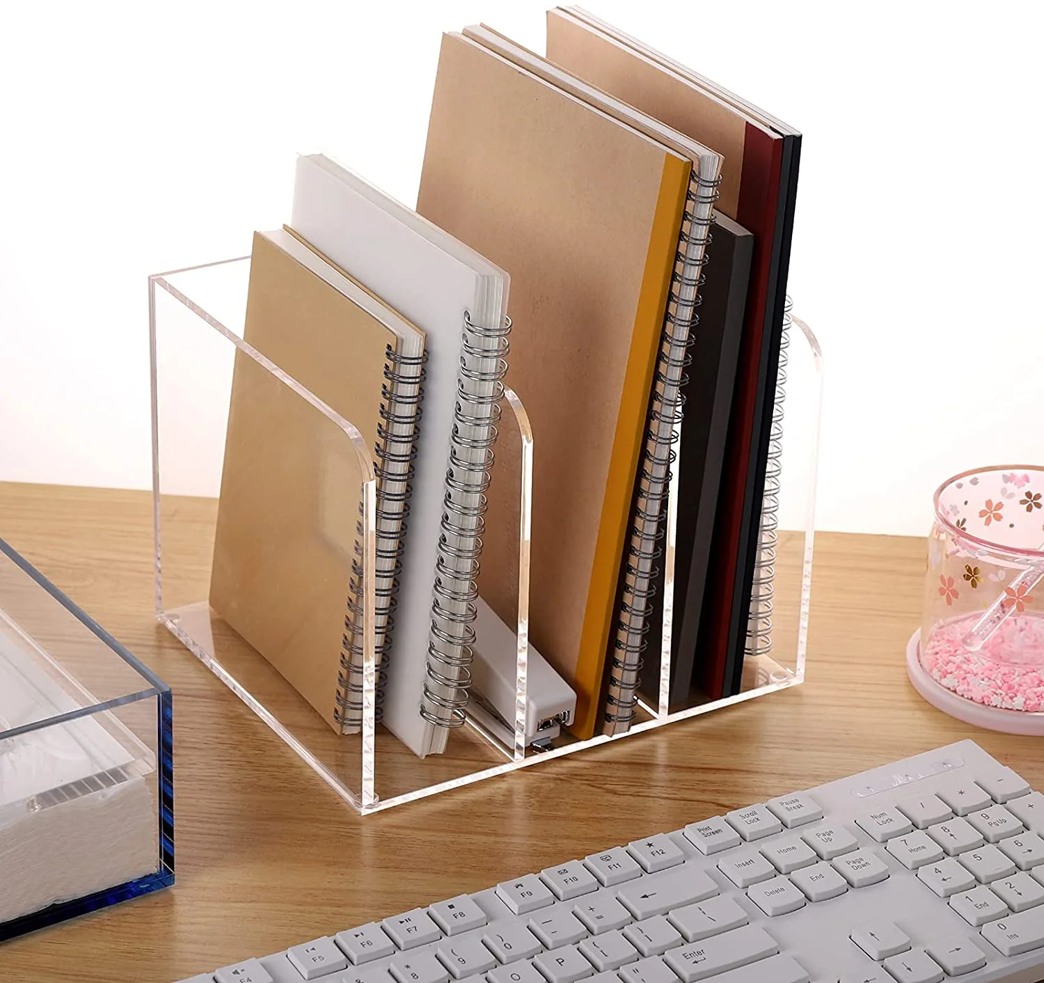 Clear Acrylic Magazine File Holder,Desk Organizers and Accessories, Book Stand Rack for Office Organization,  Fits 9 x 12 inch