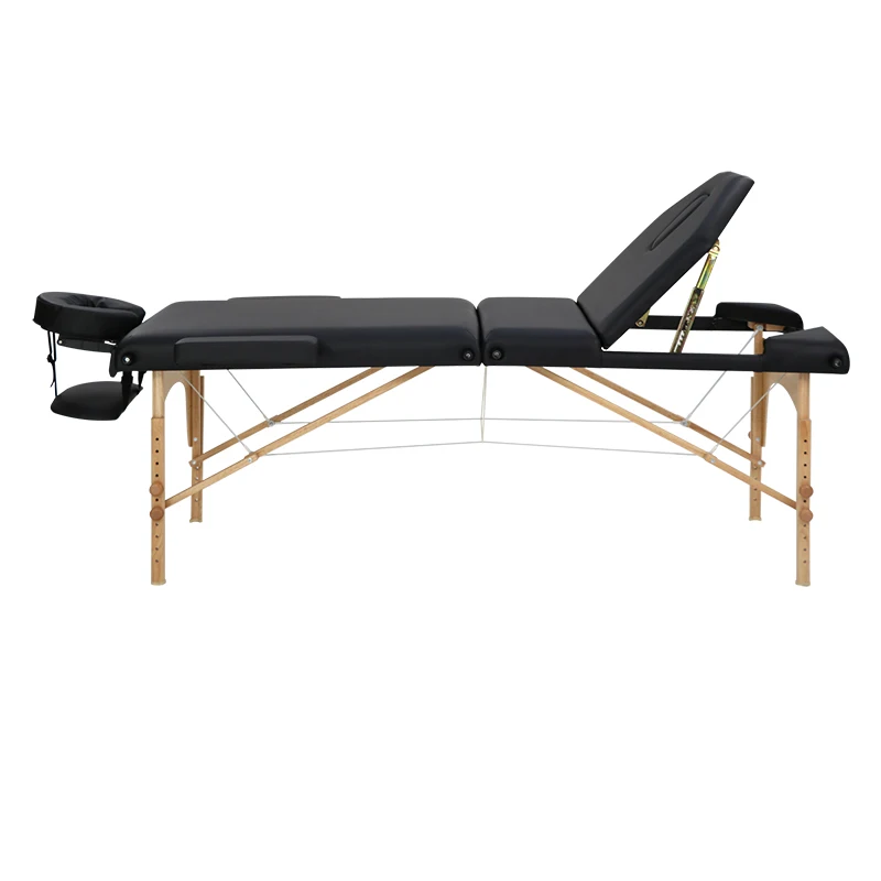 Cambodia Factory Custom Cheap PVC/PU Black Portable Adjust Facial Bed China Massage Bed Tattoo Tables with Backrest