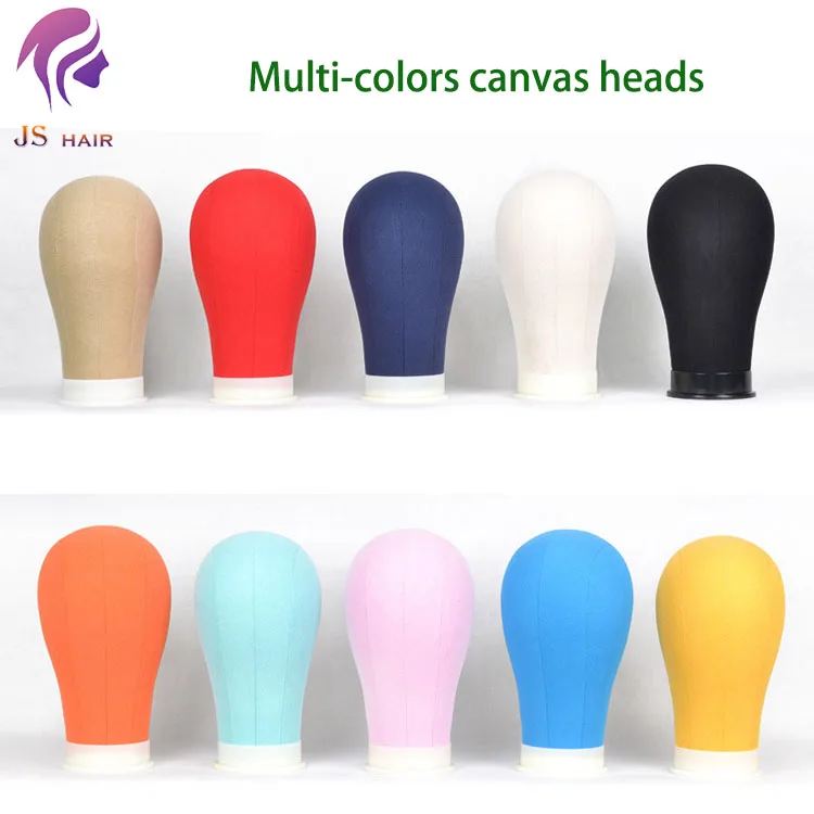 Cheap 21 22 23 24 25 inches Poly Canvas Block Head Mannequin Wig Stand For Styling Display Making Wigs