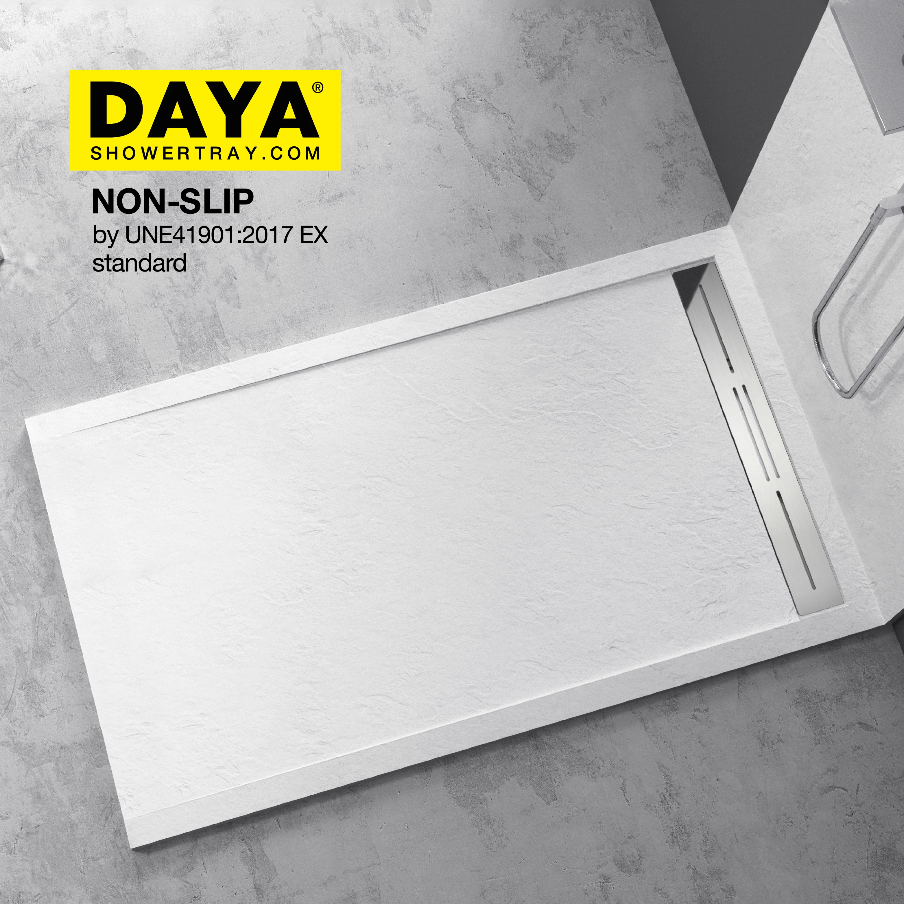 Solid Surface Waterproof Washroom Shower Base Walk in Shower Tray Tile Border Shower Pan