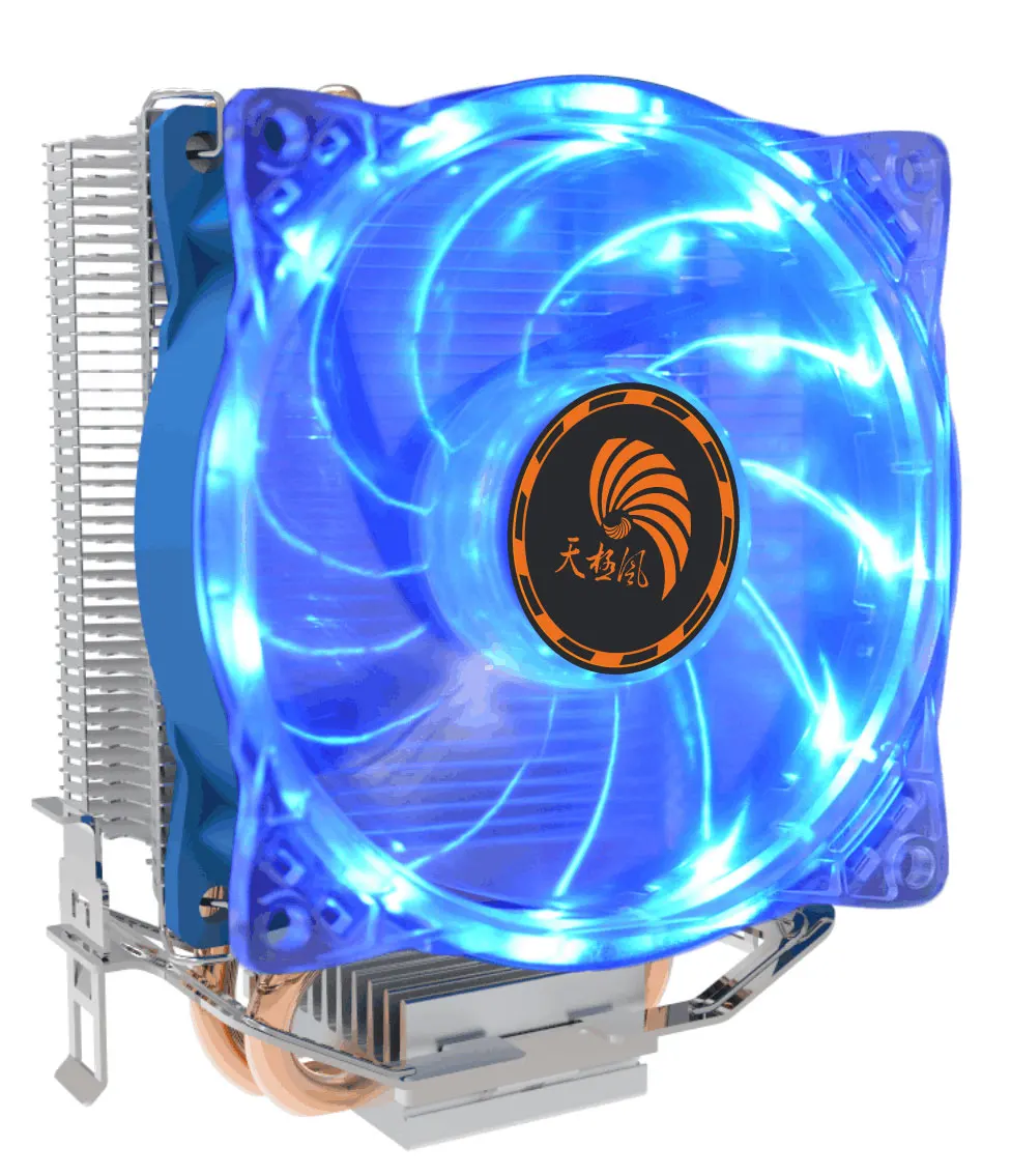 Высокая скорость Медь трубы процессор вентилятор радиатора с синим светодиодом