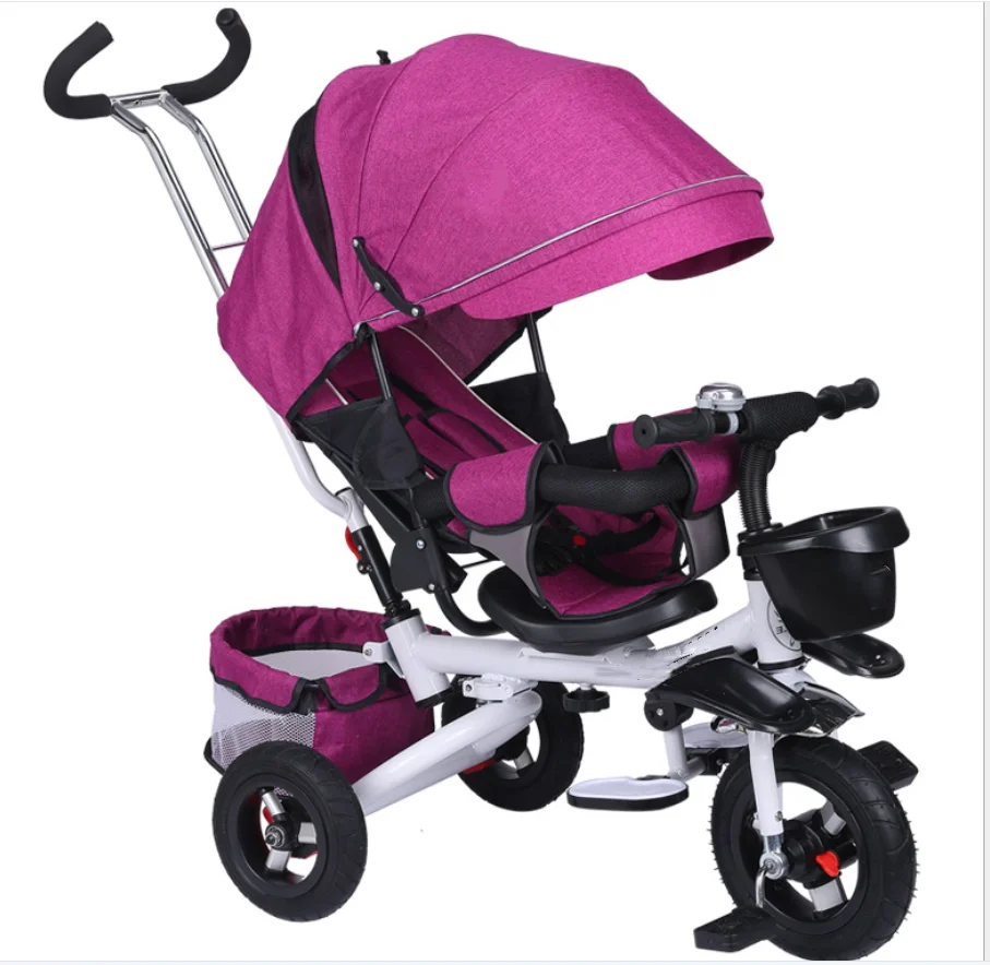 new fashion 3 wheel bike baby ride rider tricikli baby tricycle bike steel kids with music 4 in 1 parent push bar air wheel
