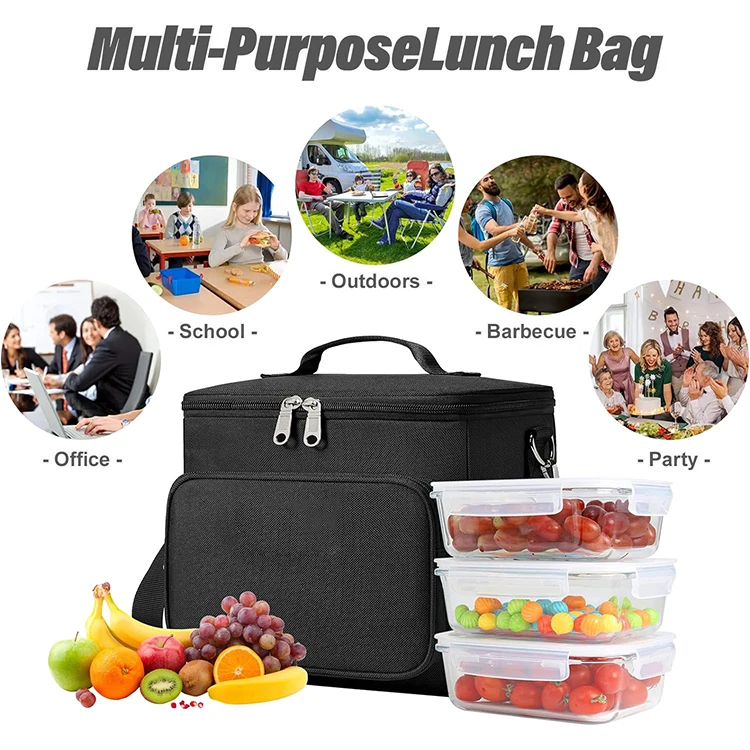 Portable Picnic Insulation Bag Custom Logo Cooler Lunch Thermo Bag Pouch School Food Storage Bags for Student