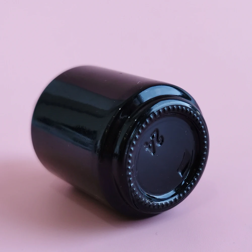 Custom 15ml Round Glossy Amber Color Empty Clear Glass Gel Nail Polish Bottle With Brush and cap