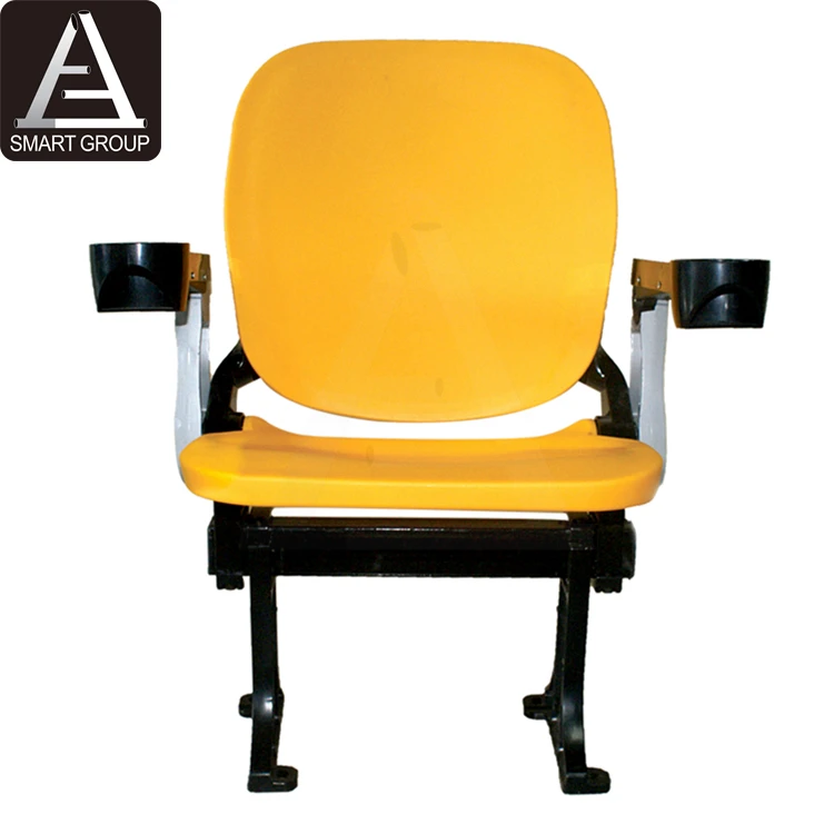 High Quality VIP Tip-up HDPE Seats With Fold Down Armrest And Cup Holder Stadium Chair