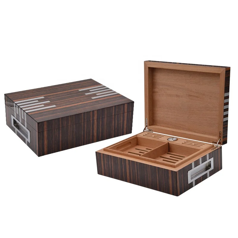 25# custom Lacquered printing multiple compartments spanish cedar wood cigar humidor cabinet