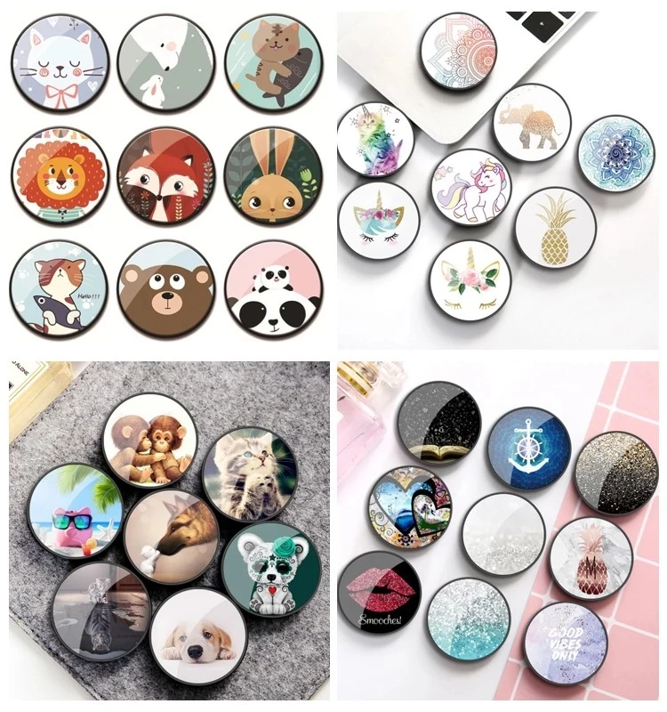 Free Sample Wholesale Blank Custom Glitter 3d Resin Phone Socket With Logo Sublimation Grip Up Sockets Cell Phone Holder