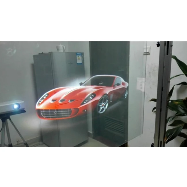 in stock smart glass projection/rear and front holographhic transparent projection pet film